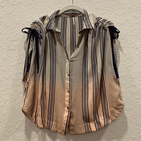 Free People Baby Blues Striped Ombré TankSize XS - Picture 4 of 6